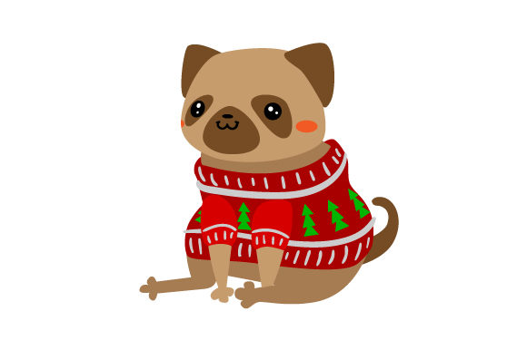 Christmas Dog in Sweater