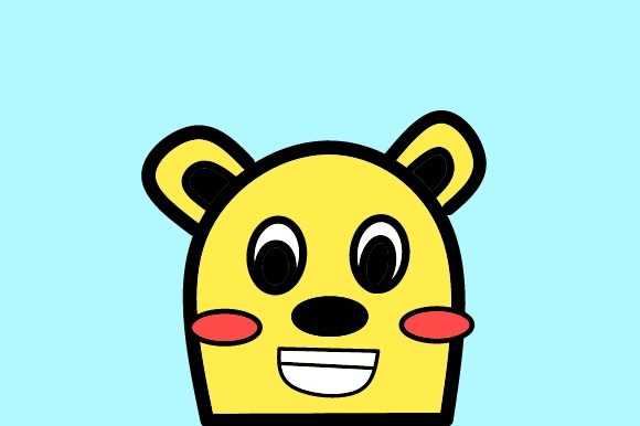 Cute Bear Character Big Smile