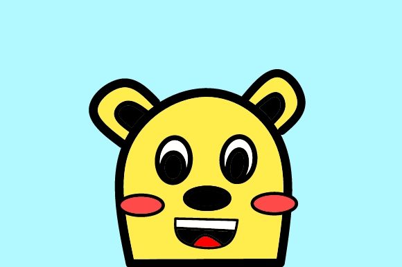 Cute Bear Character Open Mouth