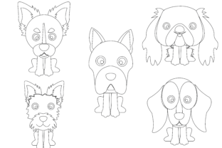 Dog Flat Icon Silhouette Vector Bundle