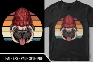 Pug Dog Retro Illustration