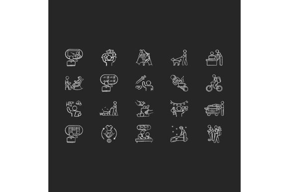 Teenager Work Experience Chalk Icon
